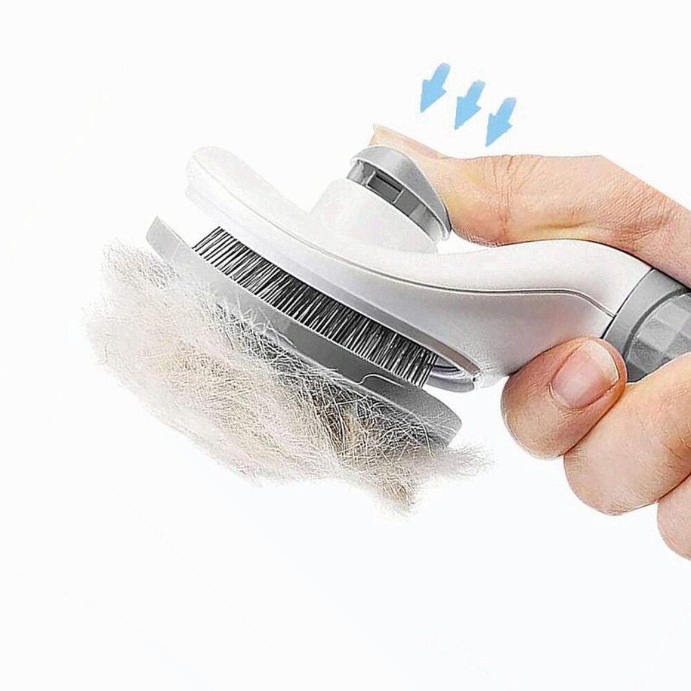 Pet Grooming Brush Push-Button Deshedding Tool Cats Dogs New - Picture 5 of 5